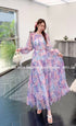 Long Sleeves Floral Maxi Dress